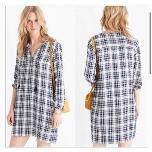 Madewell Woman's Sz‎ XS Plaid Artiste Tunic Dress Top V Neck Tassels Fall
